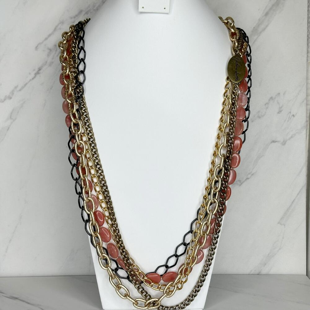 Marlaina Stone Delilah Strawberry Quartz Statement Necklace ✨